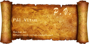 Pál Vitus névjegykártya